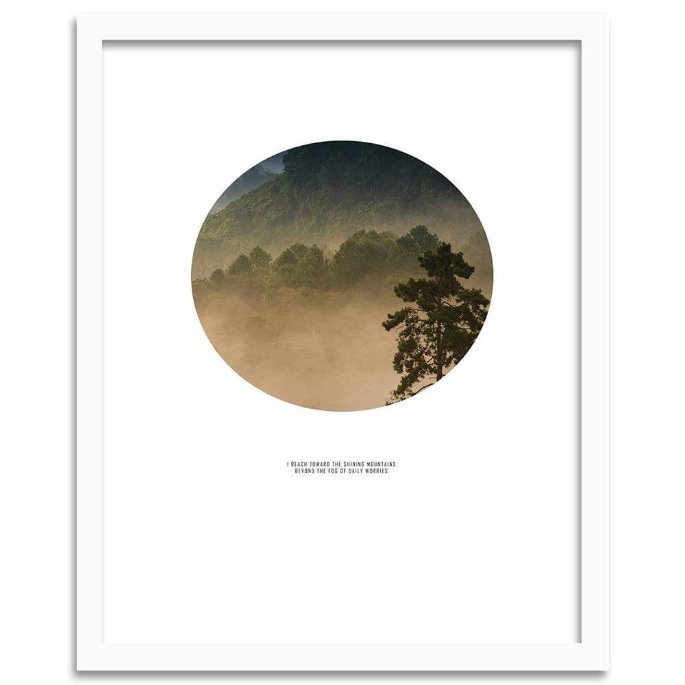 Glezna baltā rāmī - Forest In A Circle  Home Trends DECO