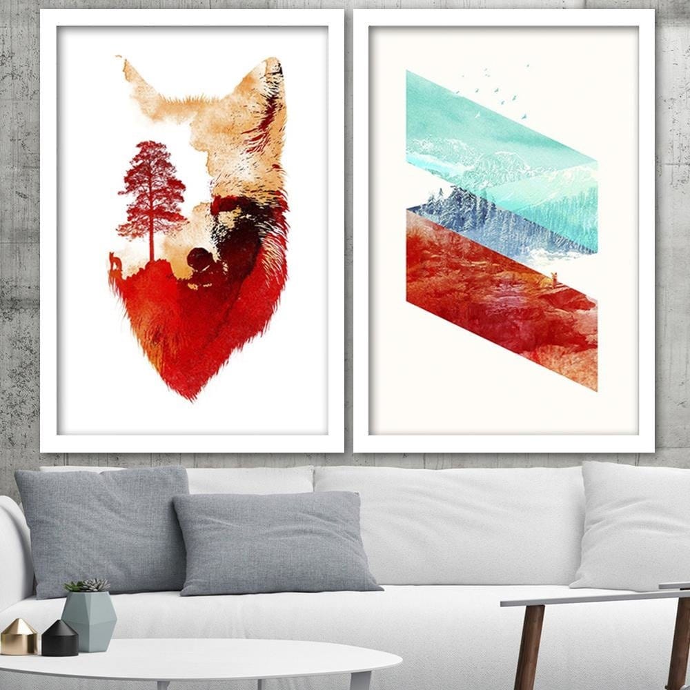 Glezna baltā rāmī - Forest Land  Home Trends DECO