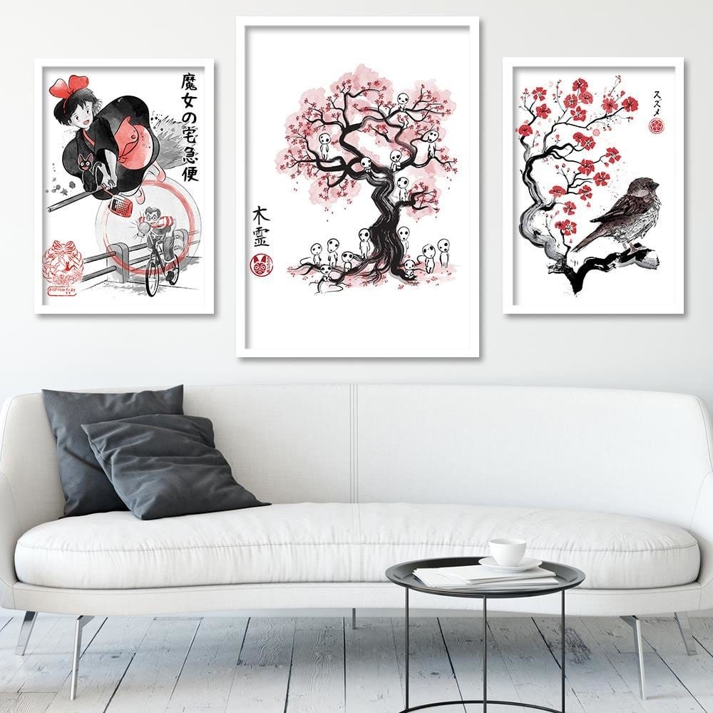 Glezna baltā rāmī - Forest Spirit Red  Home Trends DECO