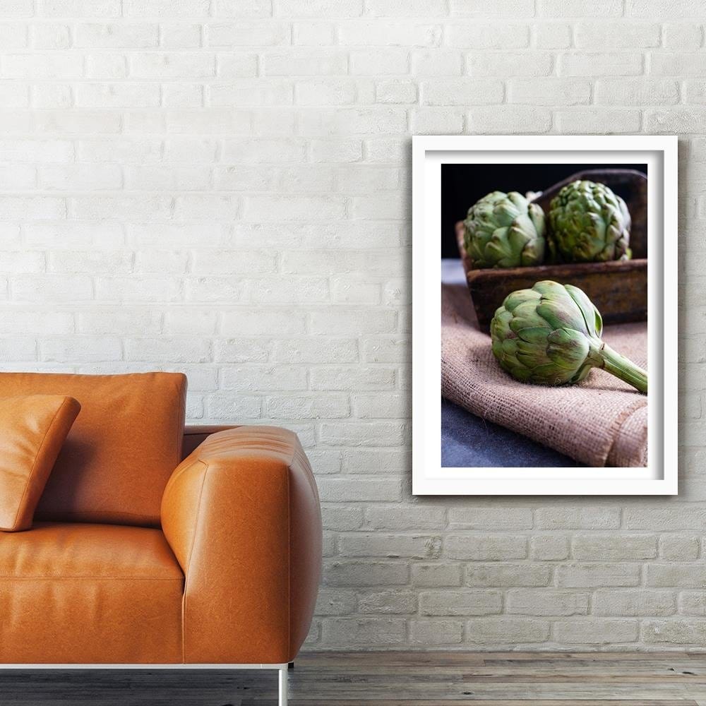 Glezna baltā rāmī - Fresh Artichokes  Home Trends DECO