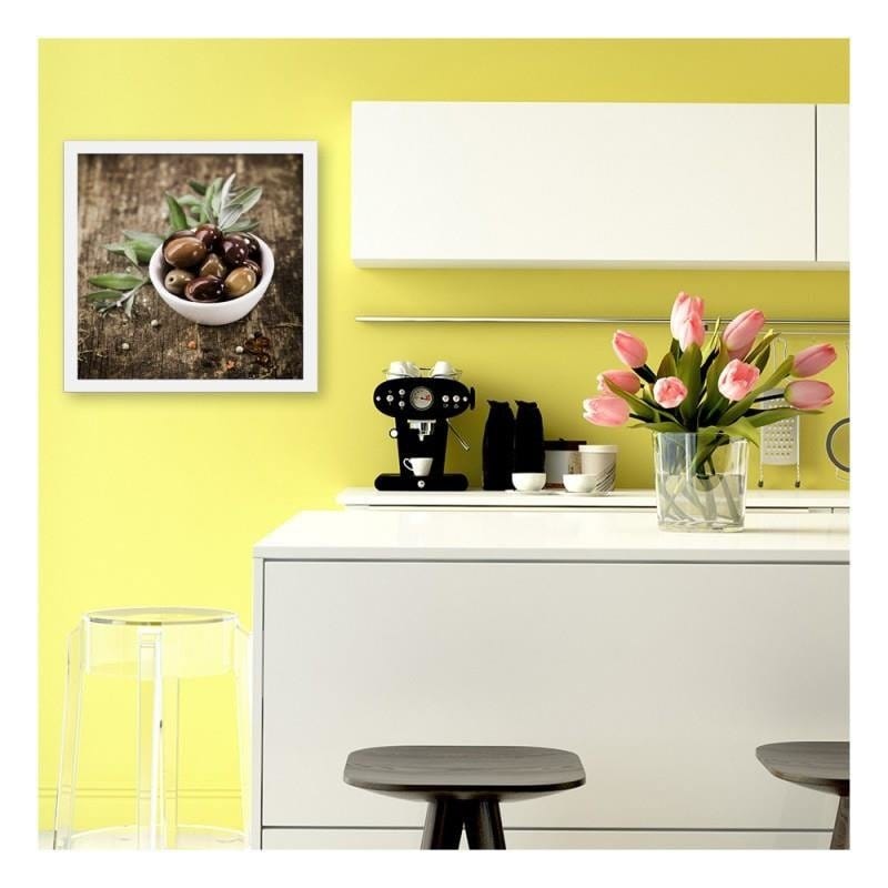 Glezna baltā rāmī - Fresh olives  Home Trends DECO