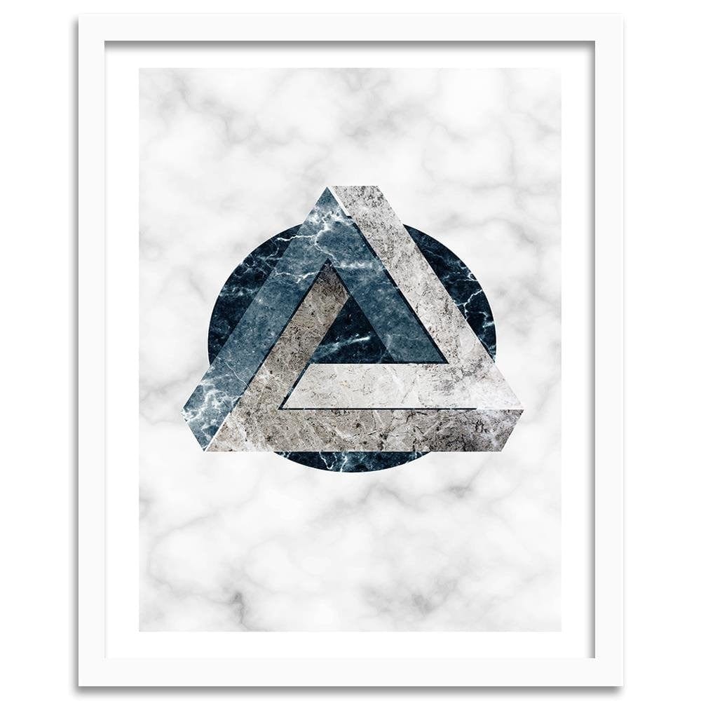 Glezna baltā rāmī - Geometric Abstraction - Marble  Home Trends DECO