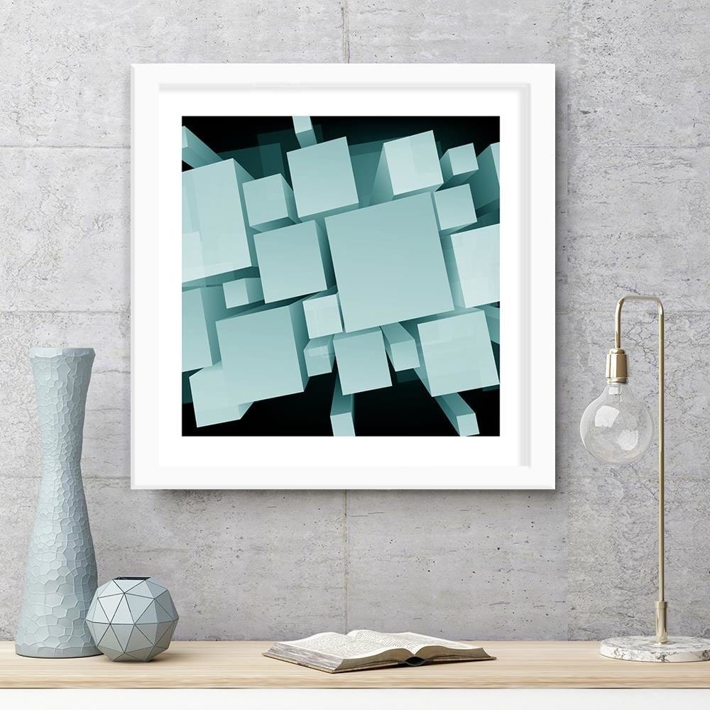 Glezna baltā rāmī - Geometric Figures 3  Home Trends DECO