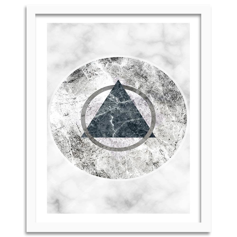 Glezna baltā rāmī - Geometric Figures Marble  Home Trends DECO