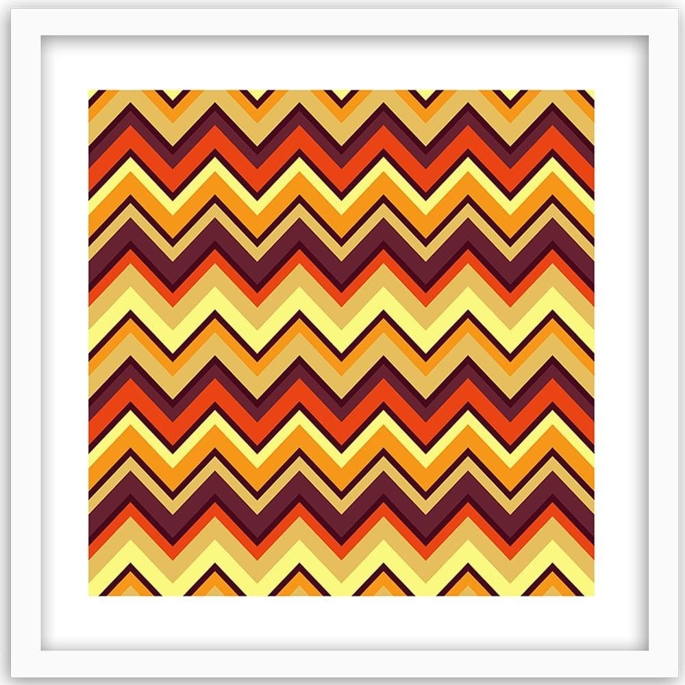 Glezna baltā rāmī - Geometric Zigzag 2  Home Trends DECO