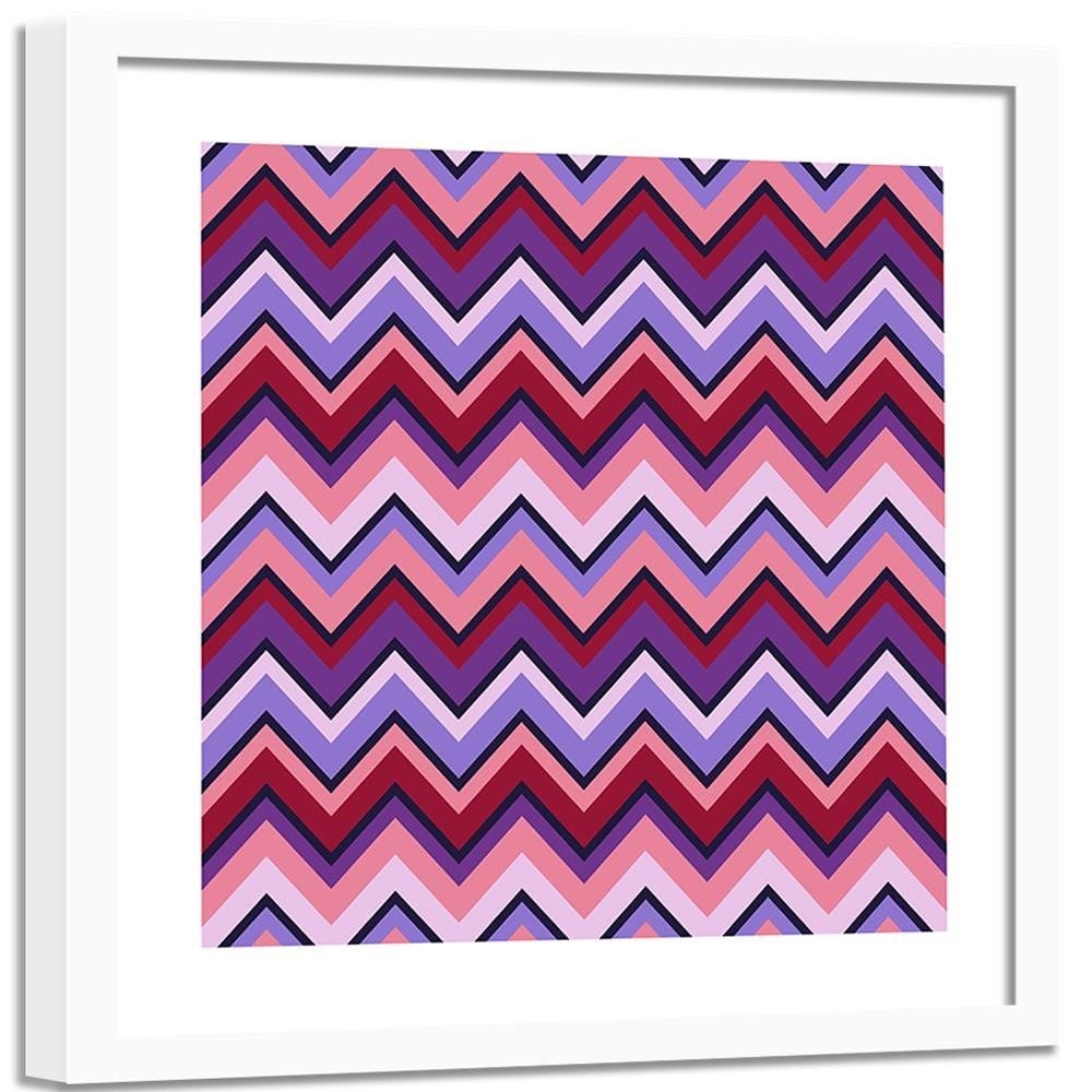 Glezna baltā rāmī - Geometric Zigzag 3  Home Trends DECO