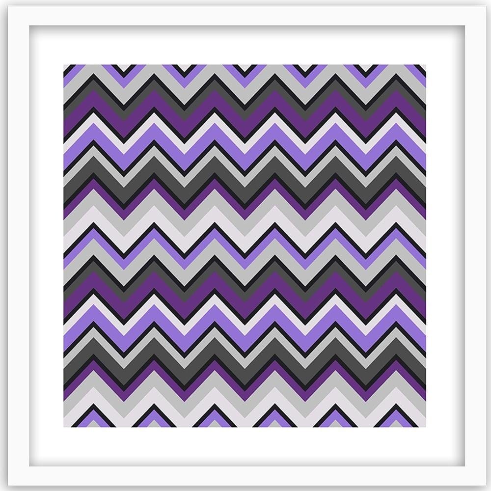 Glezna baltā rāmī - Geometric Zigzag 4  Home Trends DECO