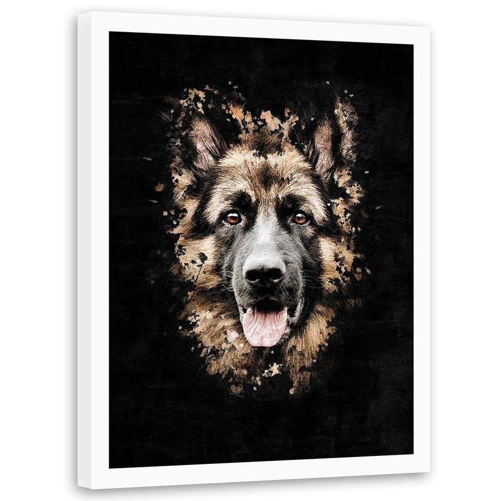 Glezna baltā rāmī - German Shepherd  Home Trends DECO
