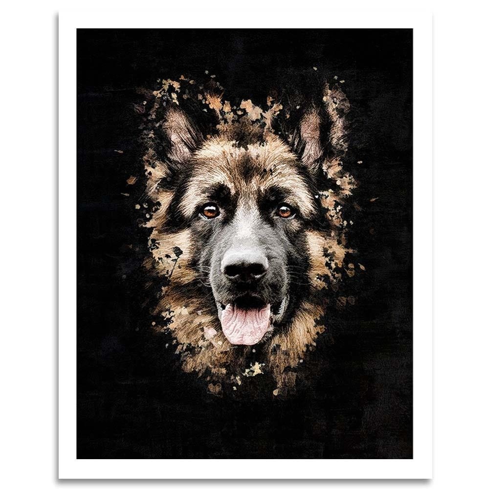 Glezna baltā rāmī - German Shepherd  Home Trends DECO