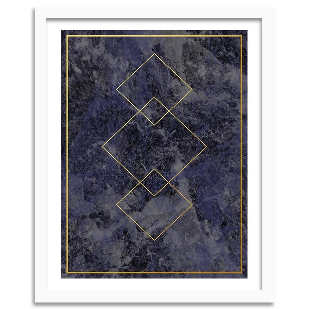 Glezna baltā rāmī - Gold Squares  Home Trends DECO