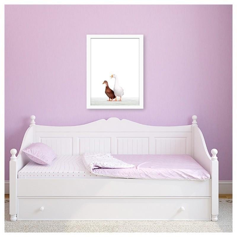Glezna baltā rāmī - Goose and duck  Home Trends DECO