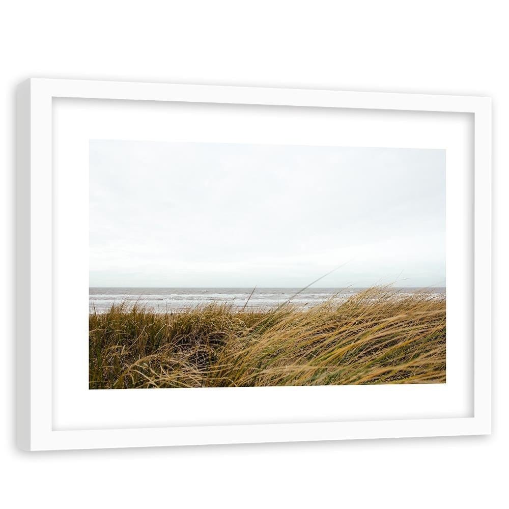 Glezna baltā rāmī - Grass In The Sea  Home Trends DECO