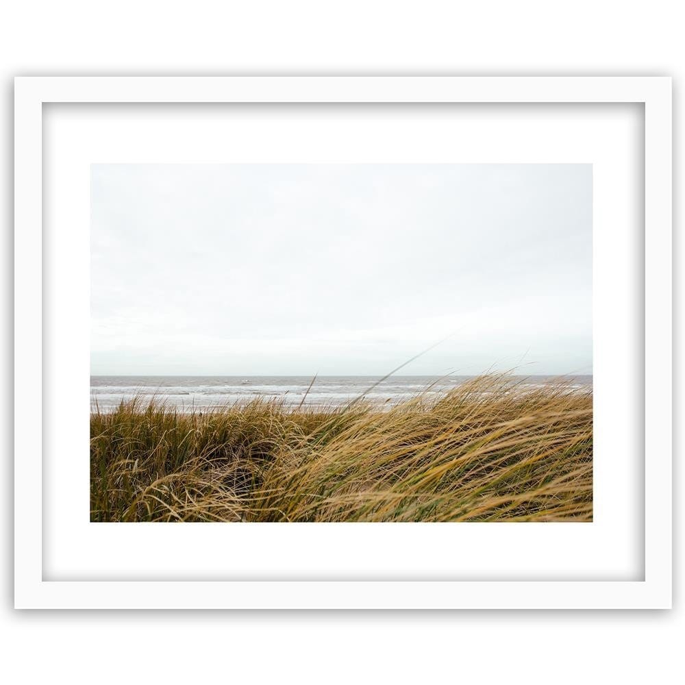 Glezna baltā rāmī - Grass In The Sea  Home Trends DECO