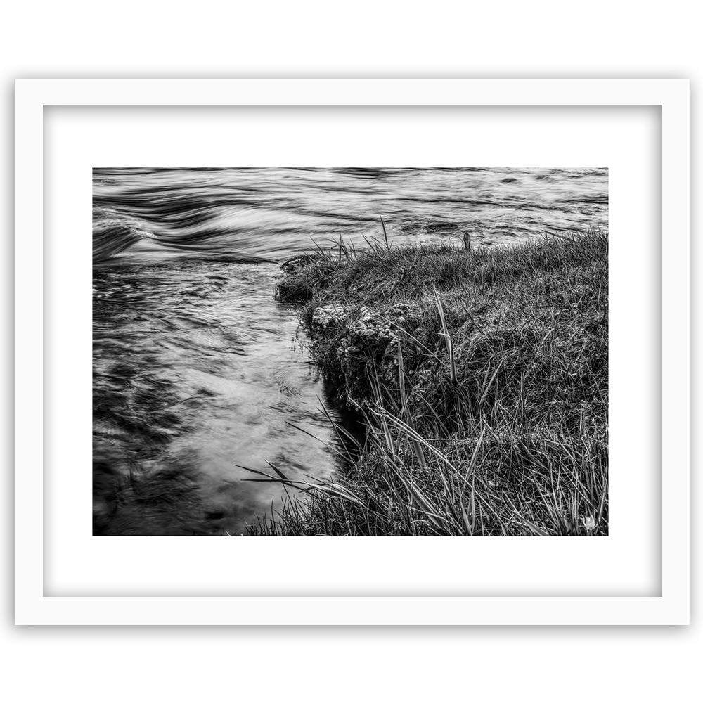Glezna baltā rāmī - Grass Over Water  Home Trends DECO