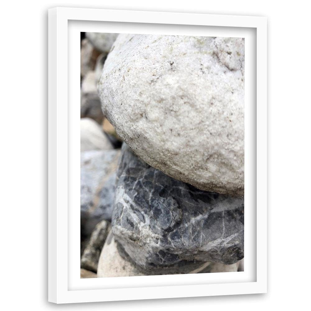Glezna baltā rāmī - Gray Stones  Home Trends DECO