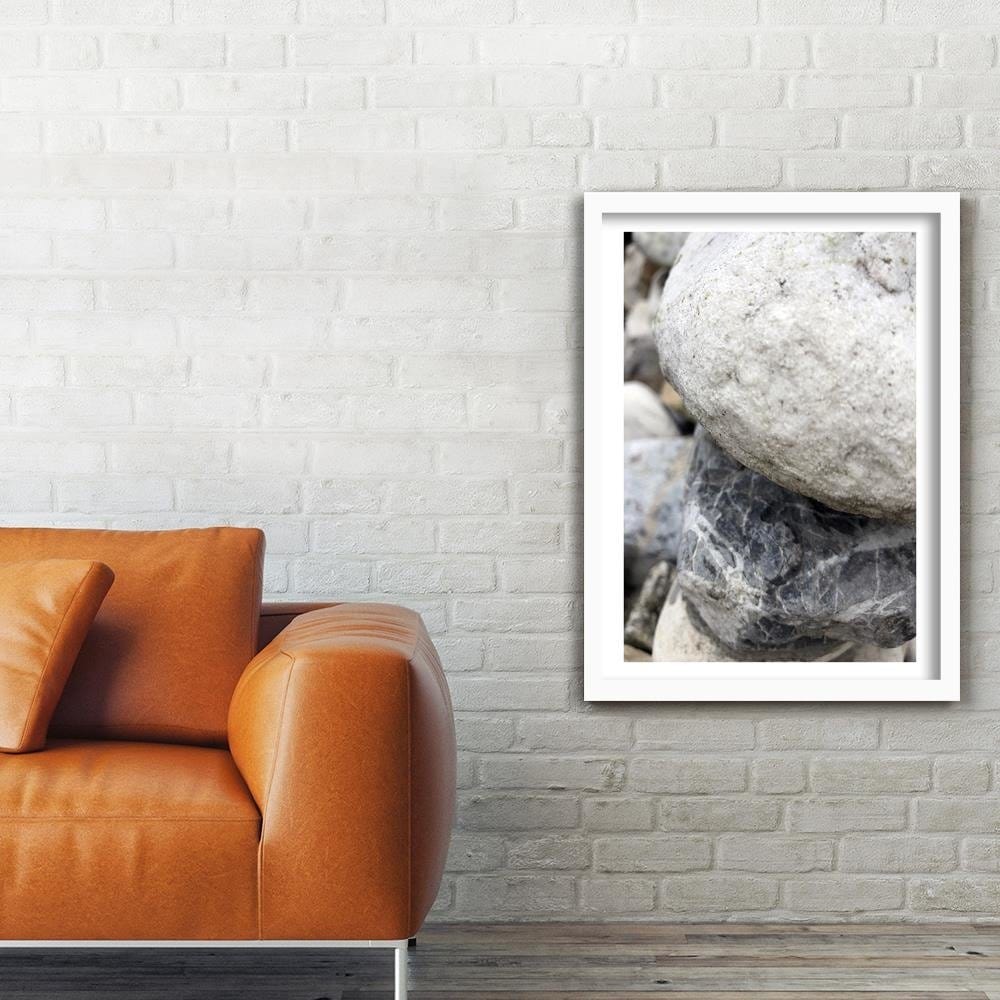 Glezna baltā rāmī - Gray Stones  Home Trends DECO