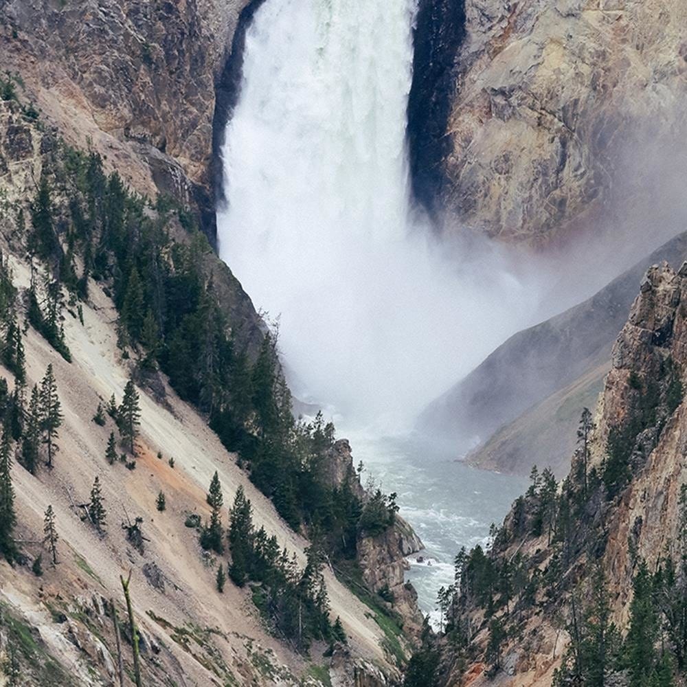 Glezna baltā rāmī - Great Waterfall In The Mountains  Home Trends DECO