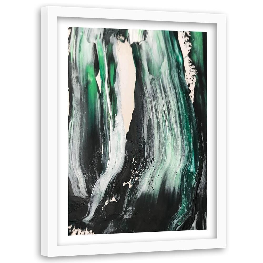 Glezna baltā rāmī - Green Abstraction  Home Trends DECO