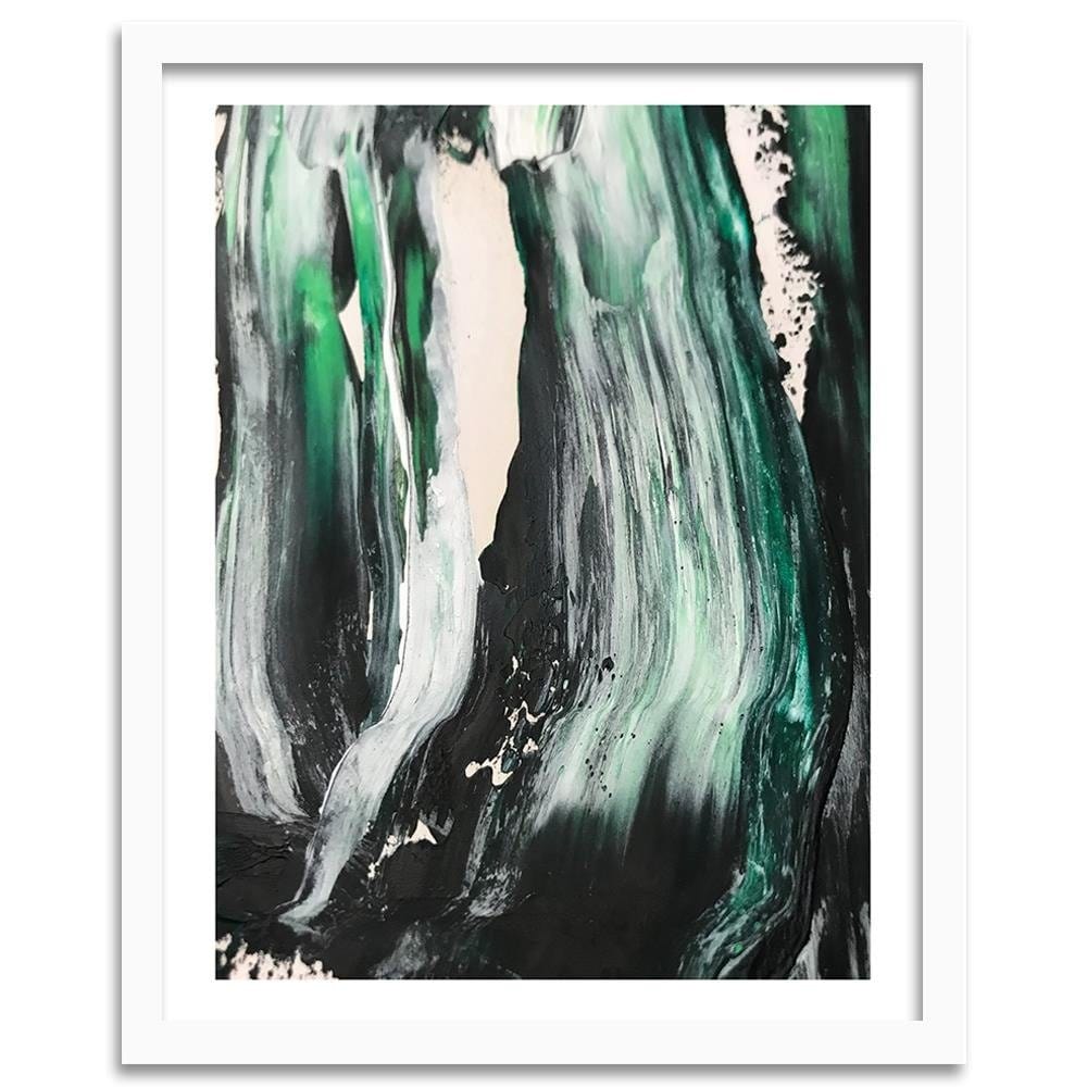 Glezna baltā rāmī - Green Abstraction  Home Trends DECO
