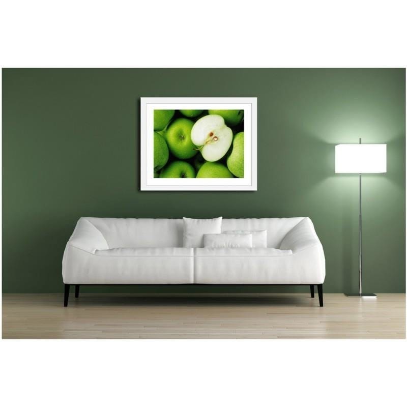 Glezna baltā rāmī - Green apples  Home Trends DECO