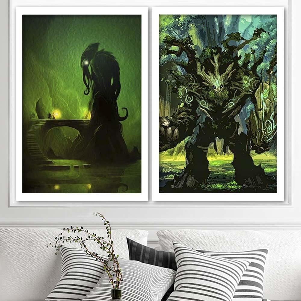 Glezna baltā rāmī - Green Demon  Home Trends DECO