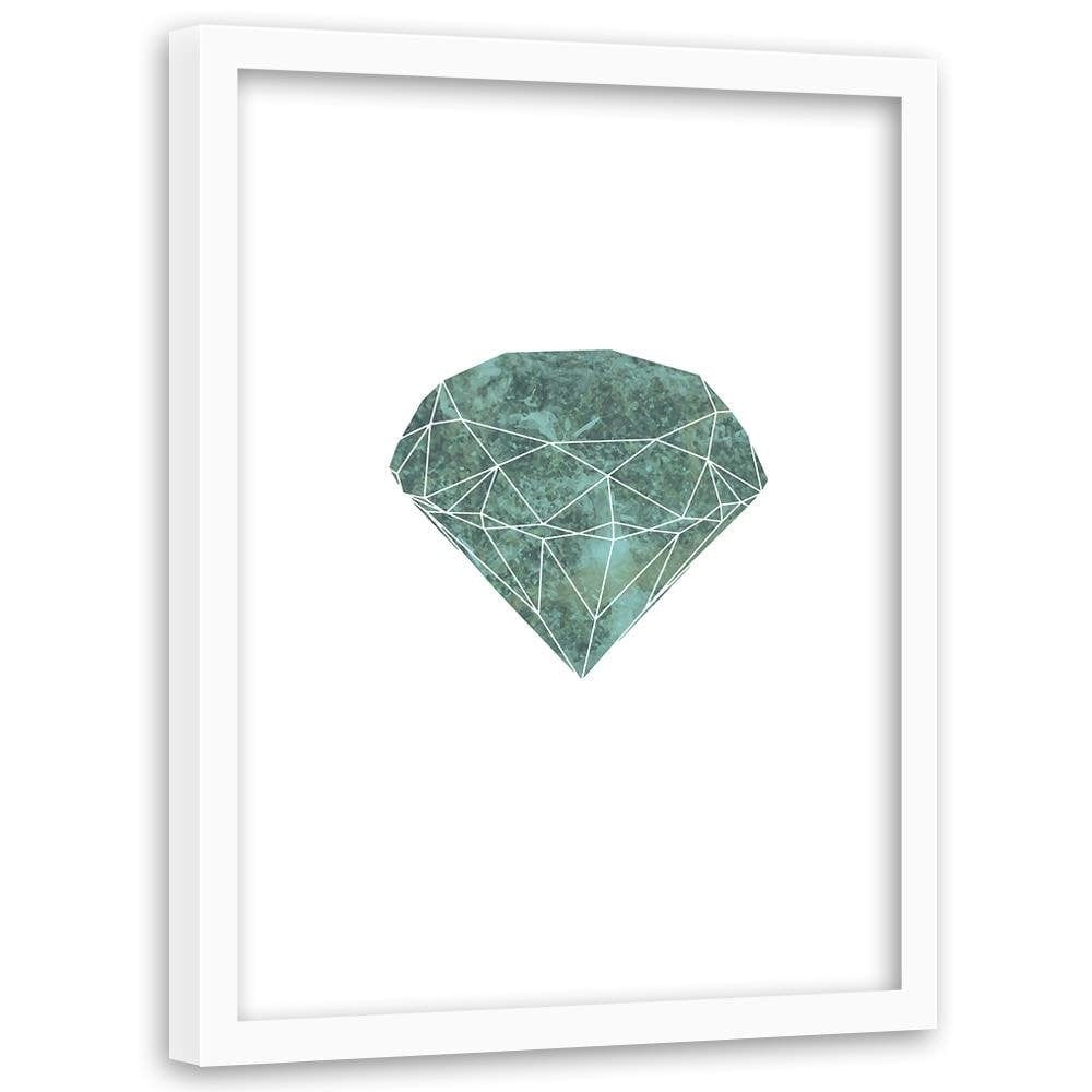 Glezna baltā rāmī - Green Diamond  Home Trends DECO