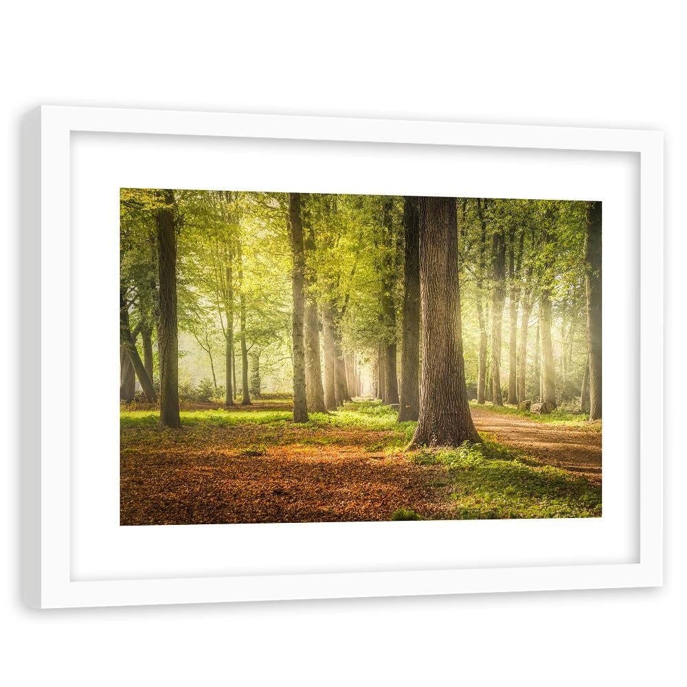 Glezna baltā rāmī - Green Forest  Home Trends DECO