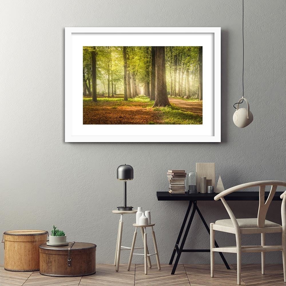 Glezna baltā rāmī - Green Forest  Home Trends DECO