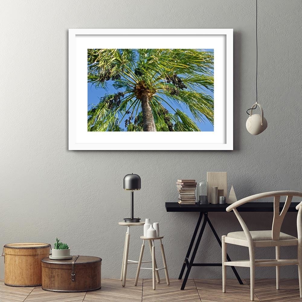 Glezna baltā rāmī - Green Palm  Home Trends DECO