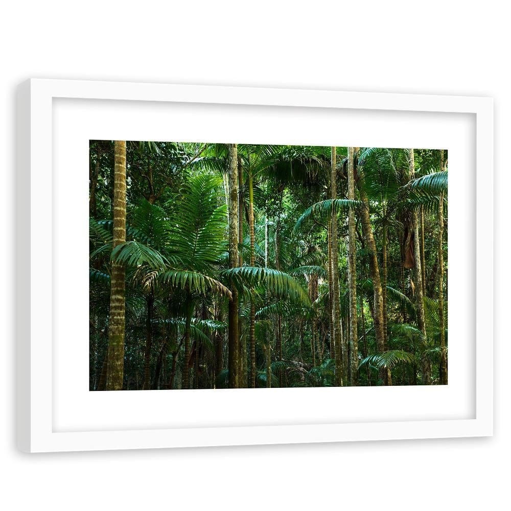 Glezna baltā rāmī - Green Palms  Home Trends DECO
