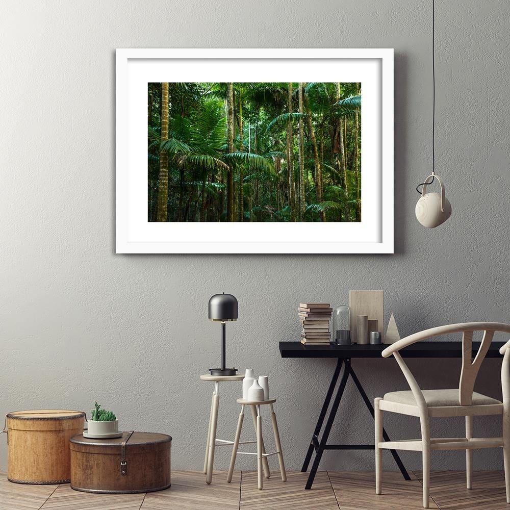 Glezna baltā rāmī - Green Palms  Home Trends DECO