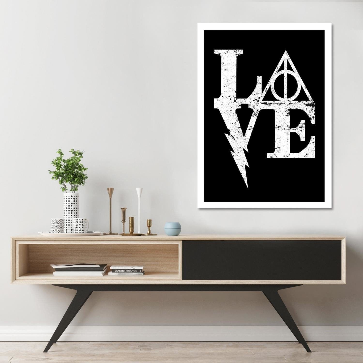 Glezna baltā rāmī - Harry Love Image Black And White  Home Trends DECO