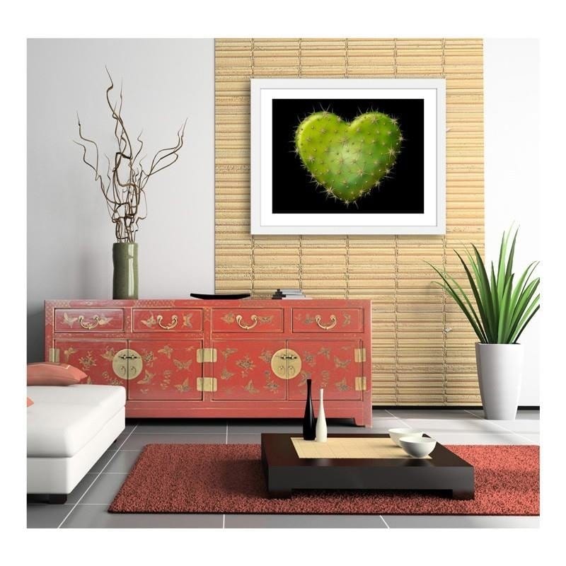Glezna baltā rāmī - Heart with spikes - black background  Home Trends DECO