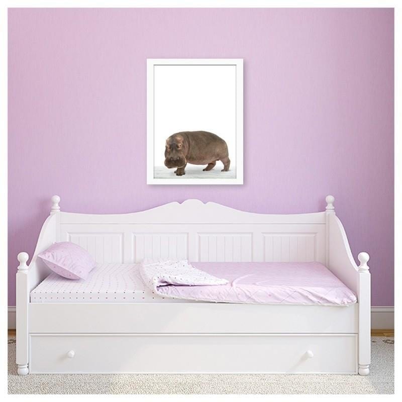 Glezna baltā rāmī - Hippopotamus  Home Trends DECO