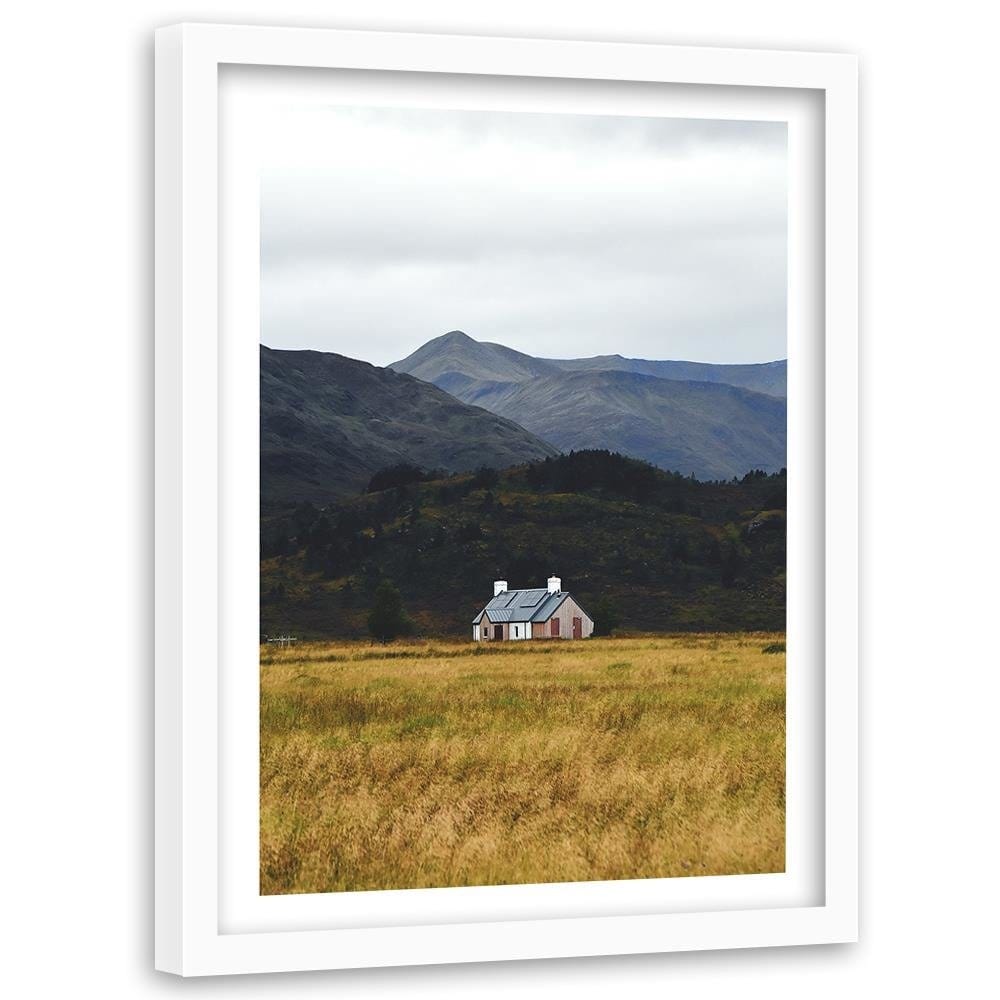 Glezna baltā rāmī - House At The Mountains  Home Trends DECO