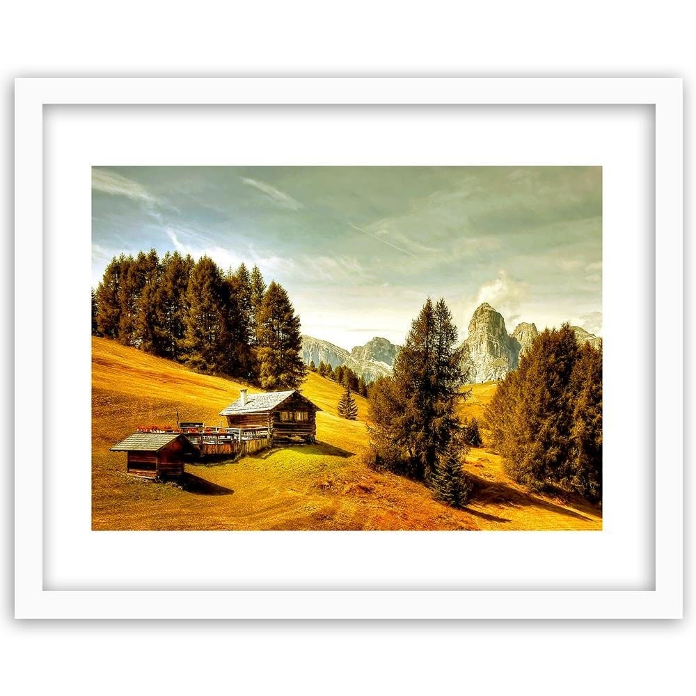 Glezna baltā rāmī - House In Mountains  Home Trends DECO