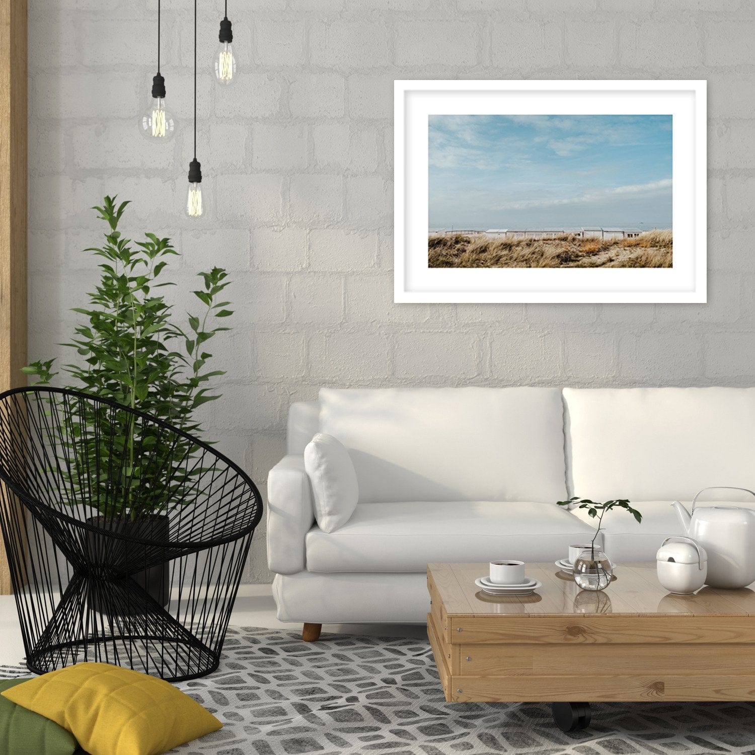 Glezna baltā rāmī - Houses By The Sea  Home Trends DECO