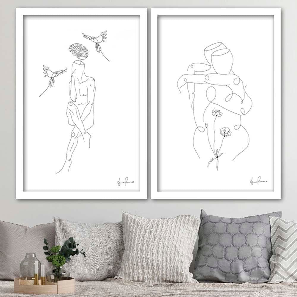 Glezna baltā rāmī - Hugged  Home Trends DECO