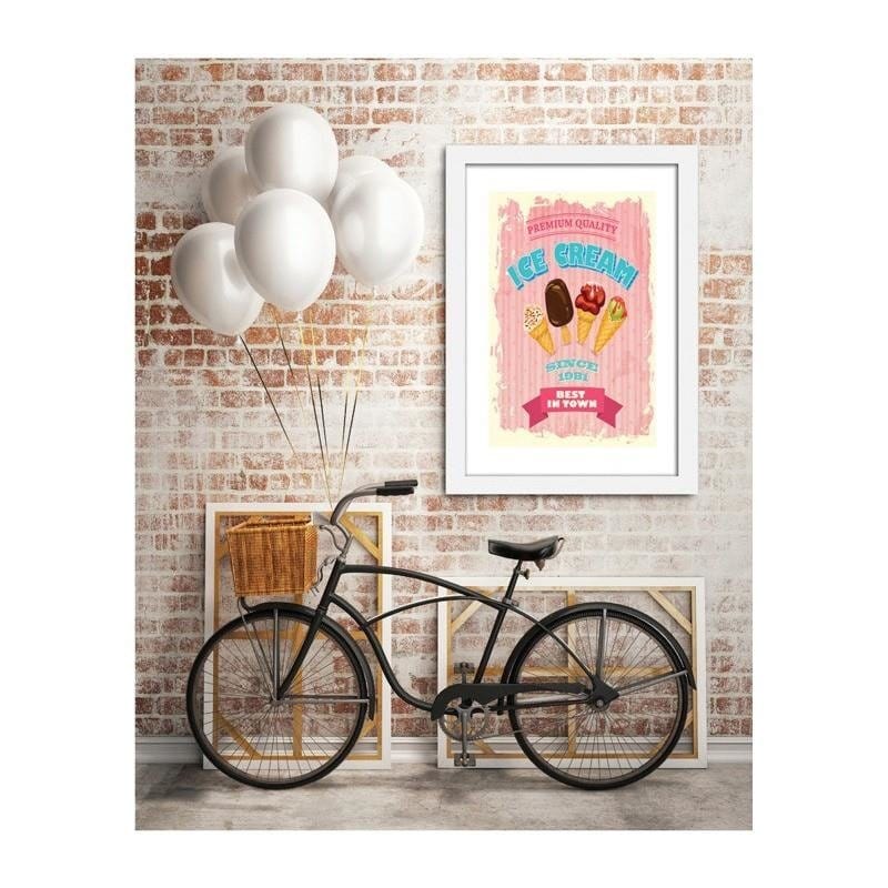 Glezna baltā rāmī - Ice cream 2  Home Trends DECO
