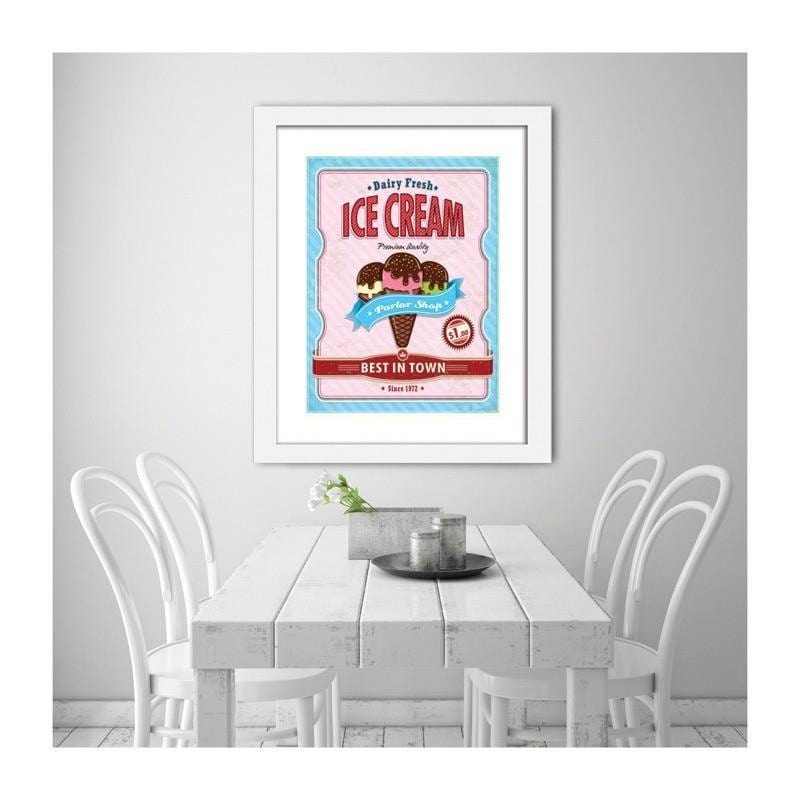 Glezna baltā rāmī - Ice cream  Home Trends DECO