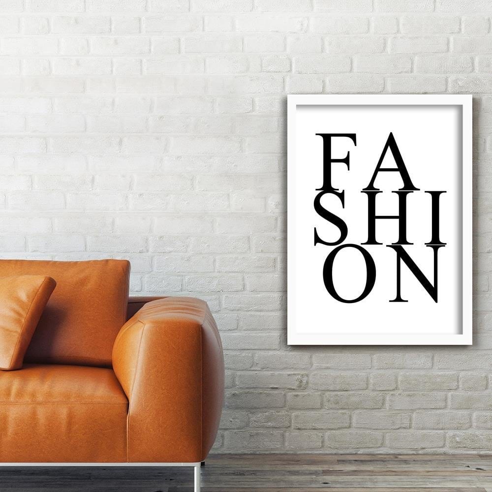 Glezna baltā rāmī - Inscription Fashion  Home Trends DECO