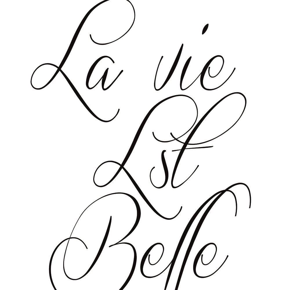 Glezna baltā rāmī - Inscription Life Is Beautiful  Home Trends DECO