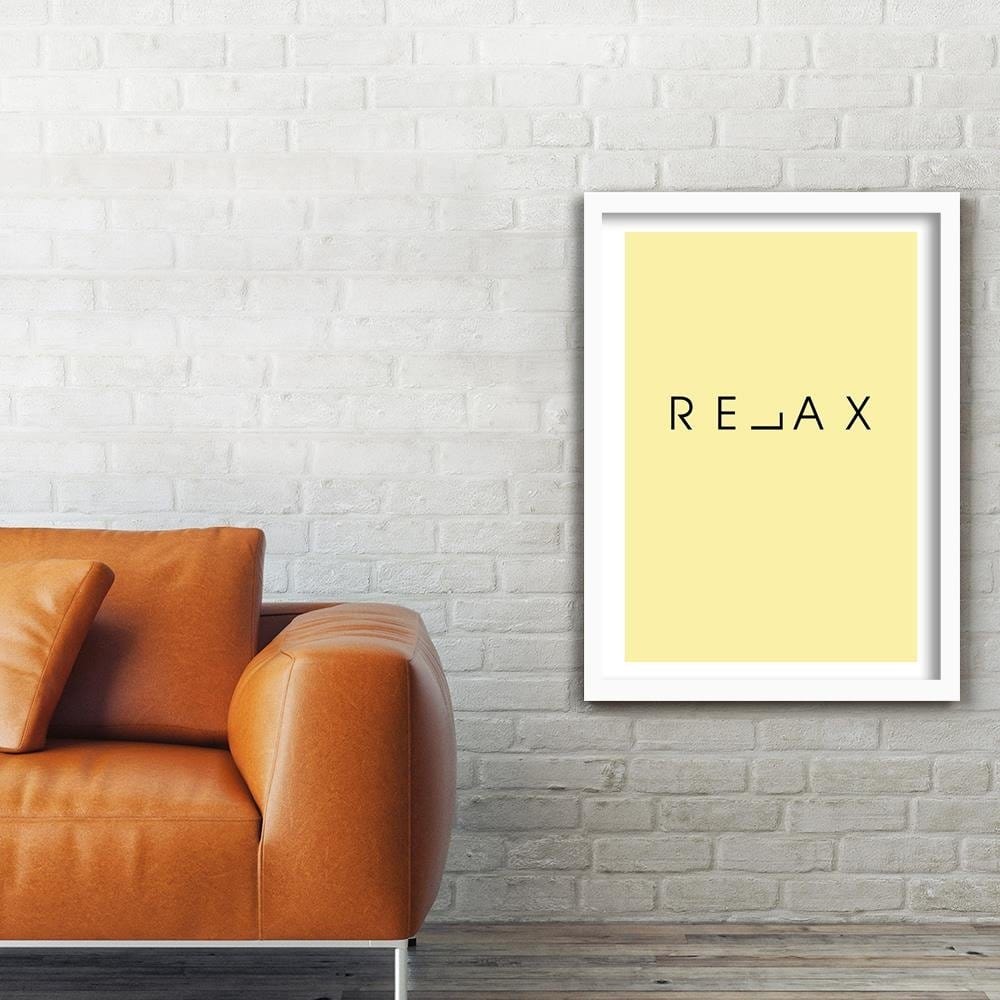 Glezna baltā rāmī - Inscription Relax  Home Trends DECO