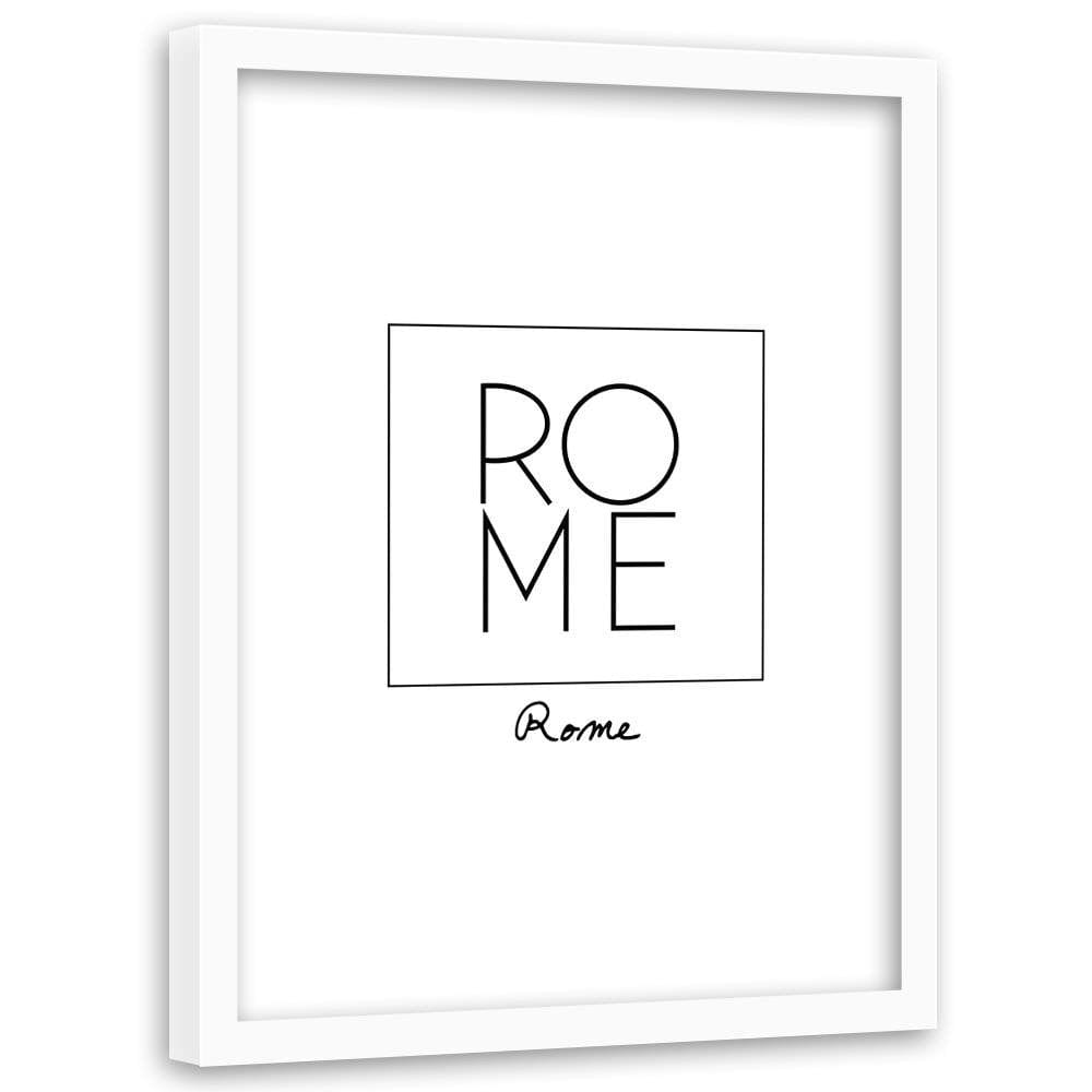 Glezna baltā rāmī - Inscription Rome  Home Trends DECO
