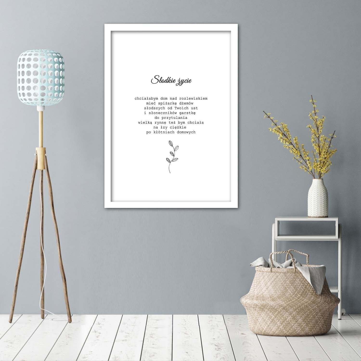 Glezna baltā rāmī - Inscriptions 3  Home Trends DECO