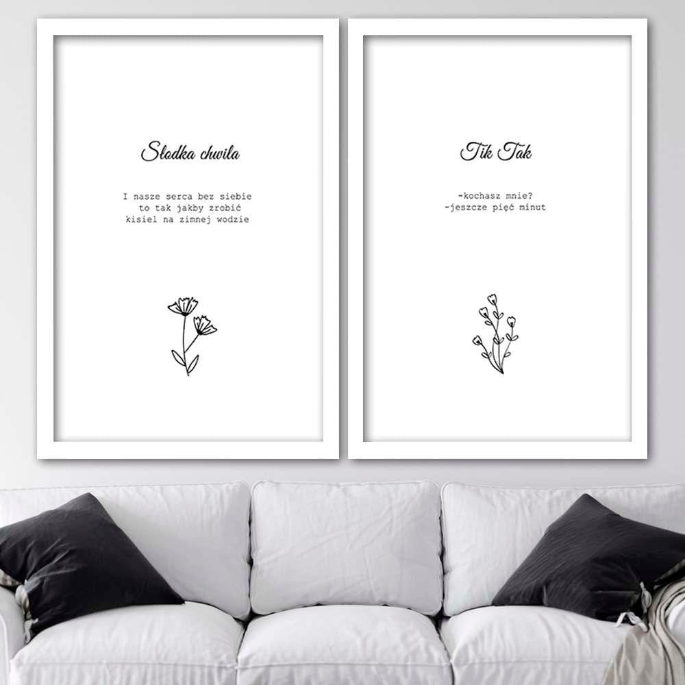 Glezna baltā rāmī - Inscriptions 4  Home Trends DECO