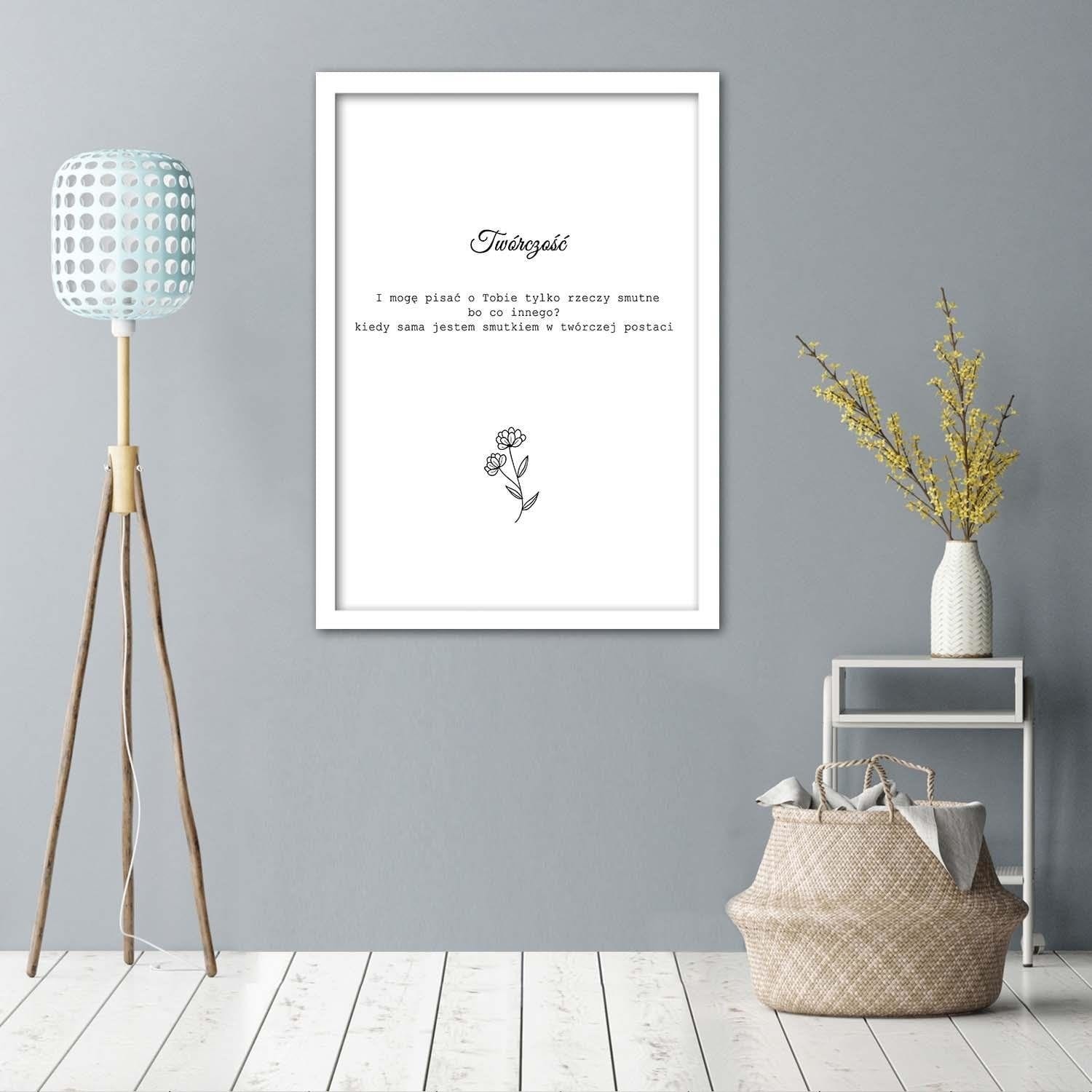 Glezna baltā rāmī - Inscriptions 5  Home Trends DECO