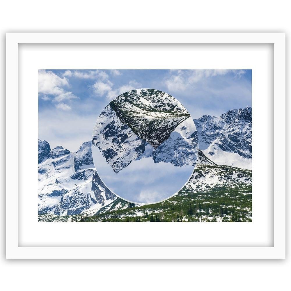 Glezna baltā rāmī - Inverted Mountain Landscape 1  Home Trends DECO