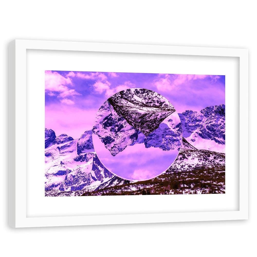 Glezna baltā rāmī - Inverted Mountain Landscape 2  Home Trends DECO