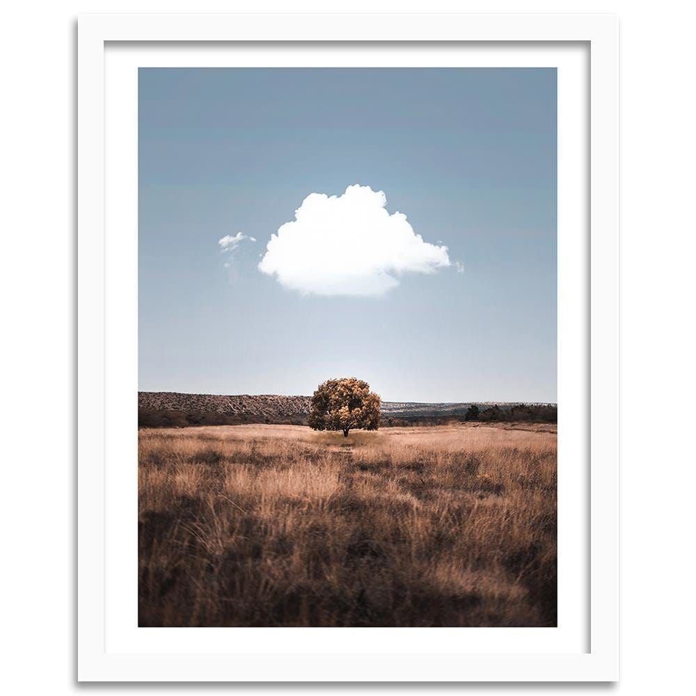 Glezna baltā rāmī - Isolated Tree And Clouds  Home Trends DECO